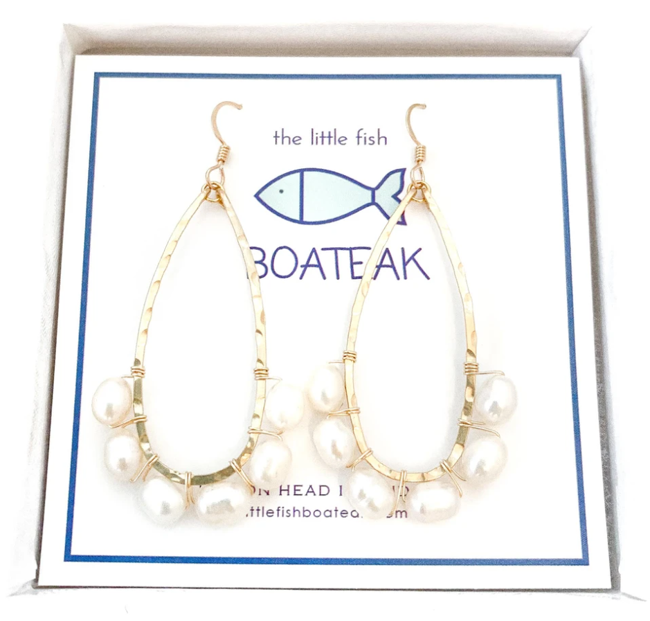 Coastal Glam Keel Pearl Earrings