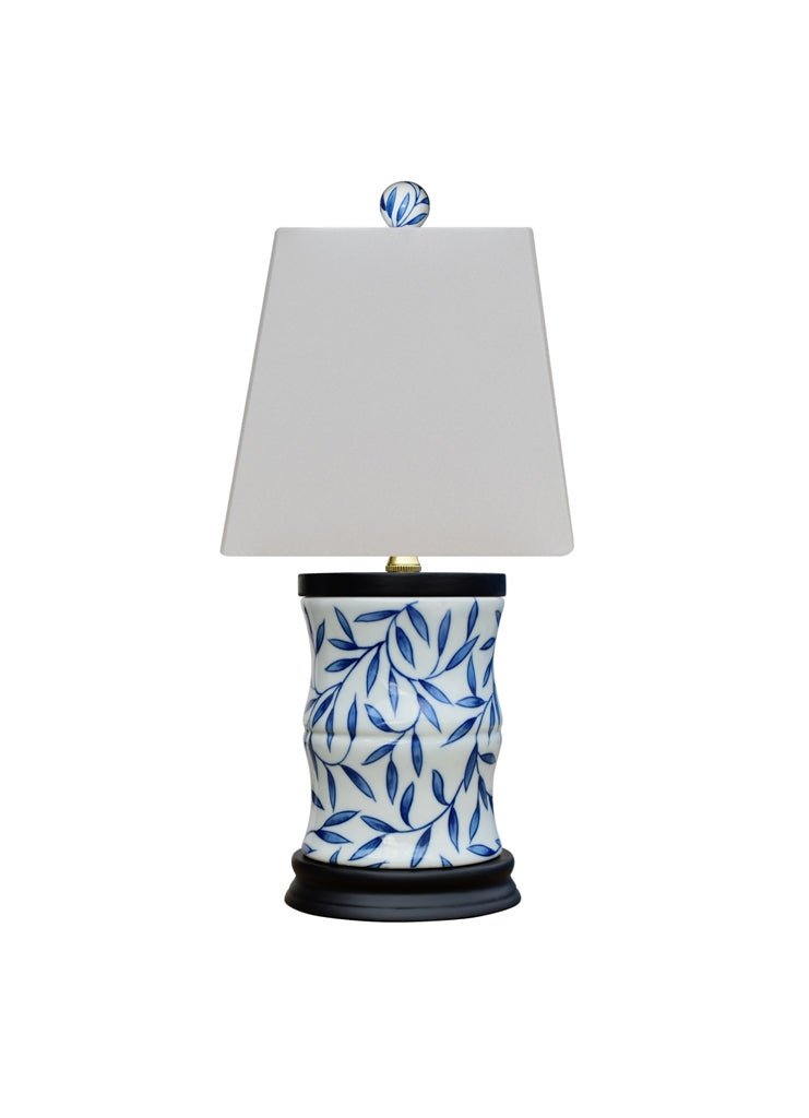 Lamp Blue & White Bamboo Leaves Incense Vase