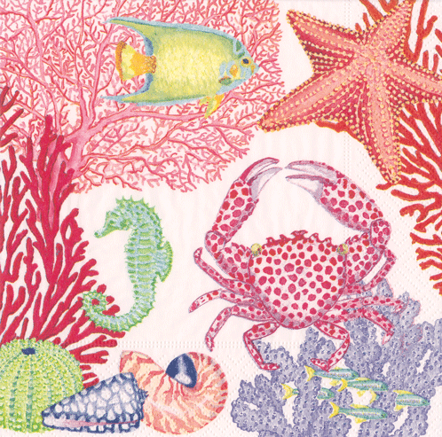 Cocktail Napkins Under the Sea Coral
