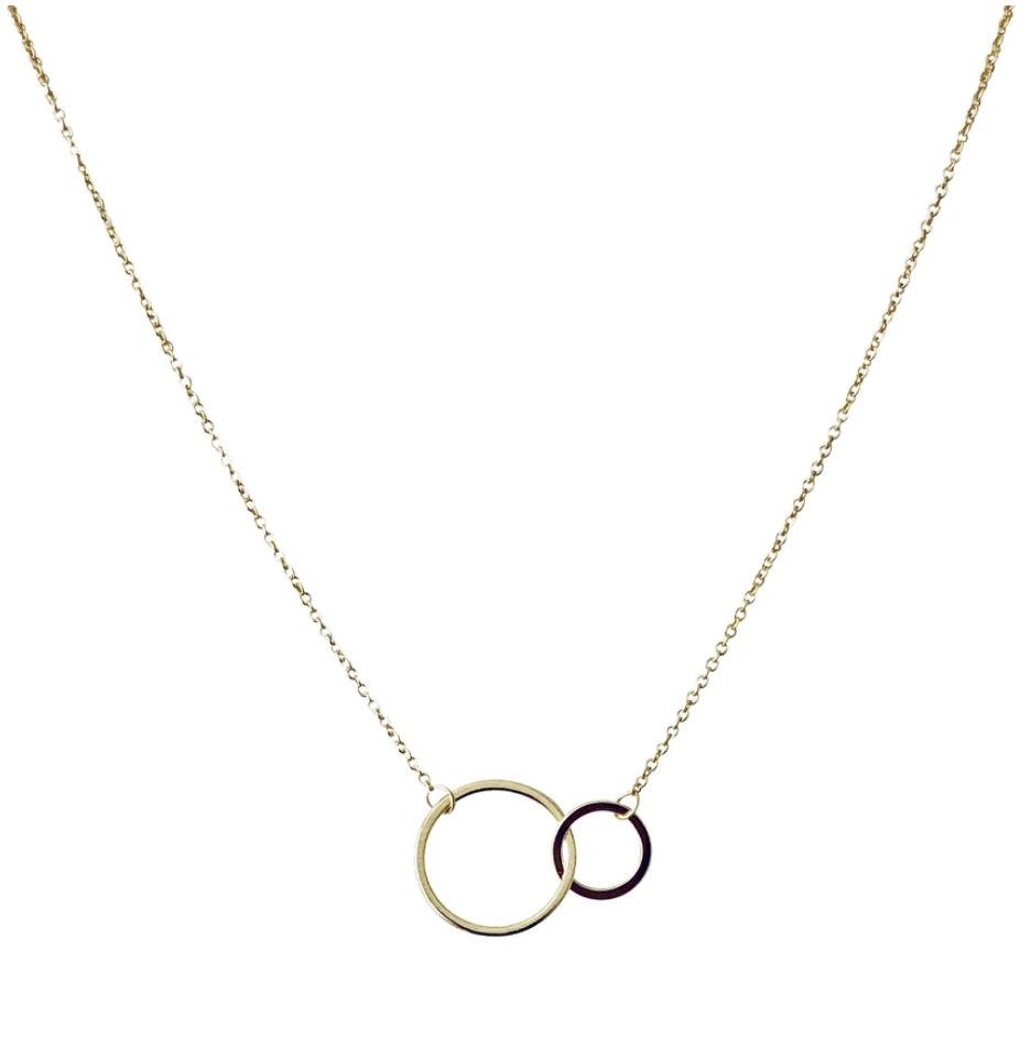 Two Gold Circles Necklace