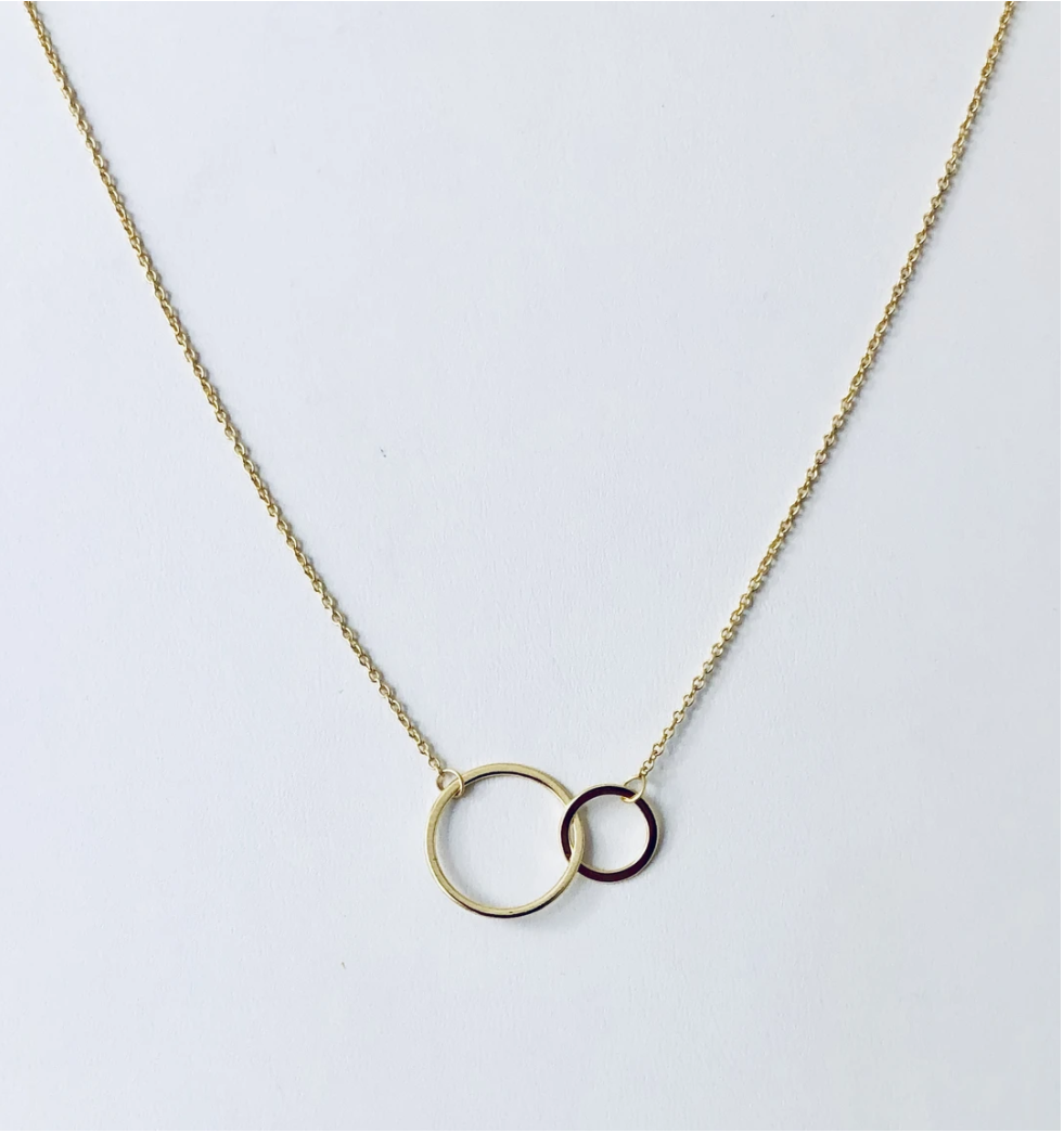 Two Gold Circles Necklace