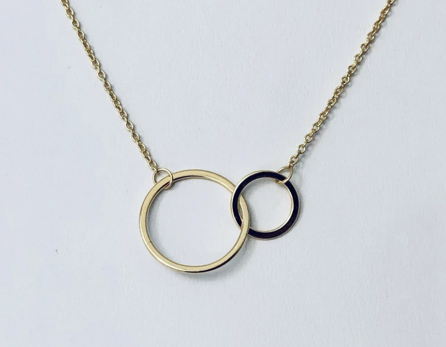 Two Gold Circles Necklace