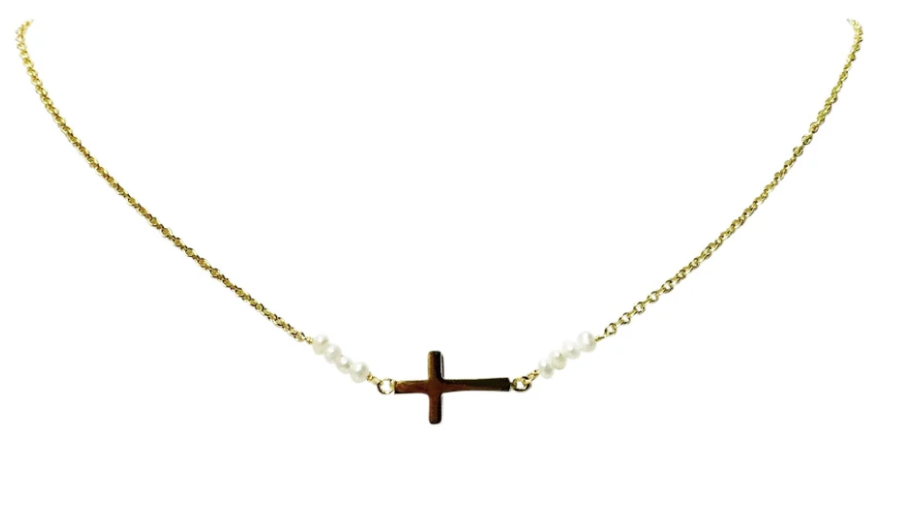 Pearl Cross Necklace