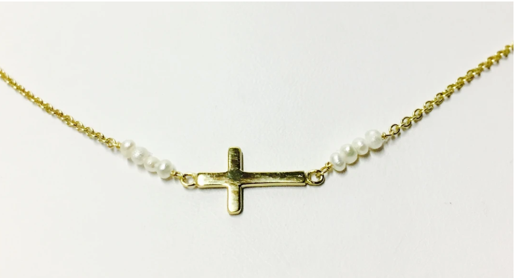 Pearl Cross Necklace