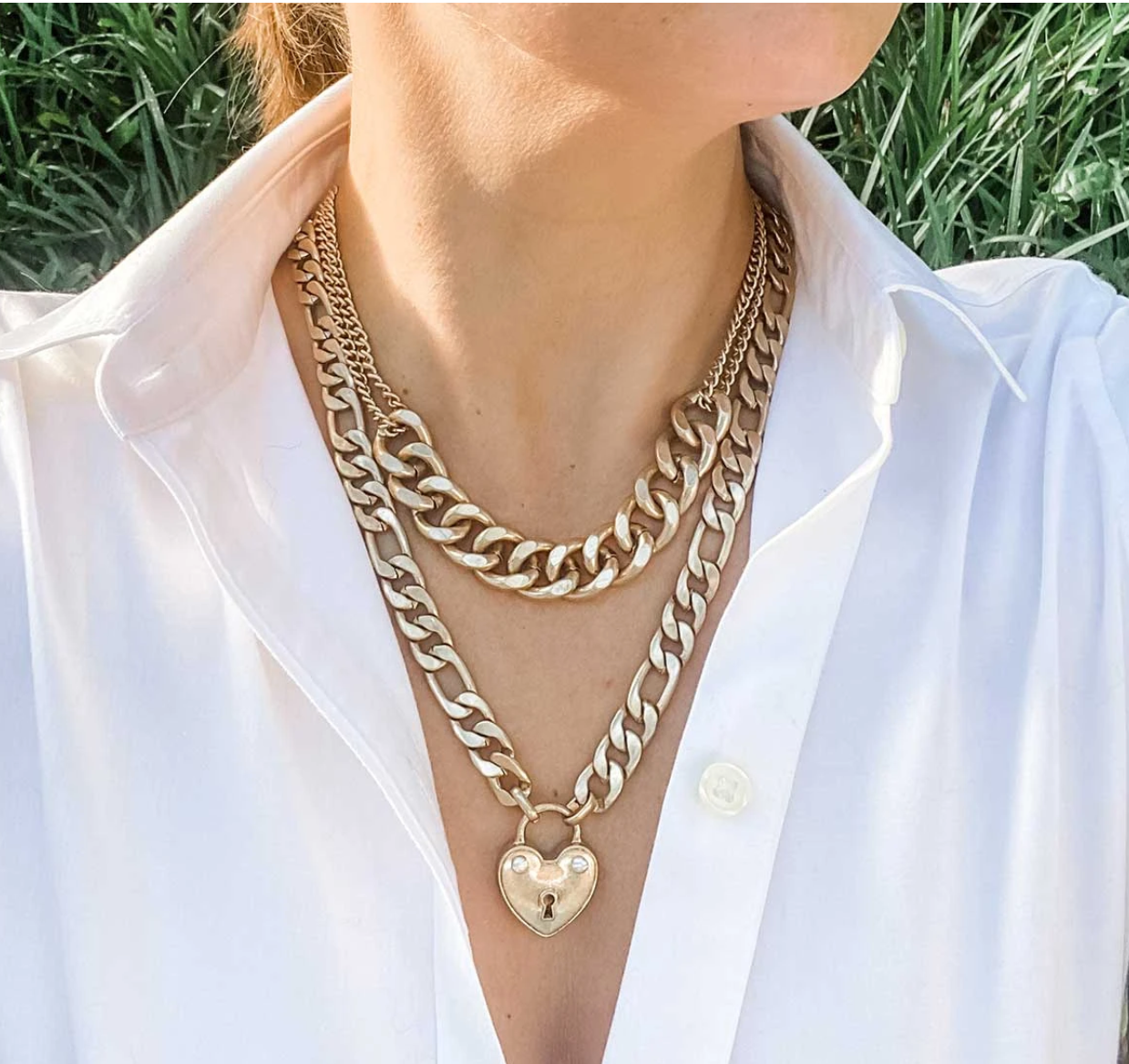 Whitney Padlock Chain Necklace