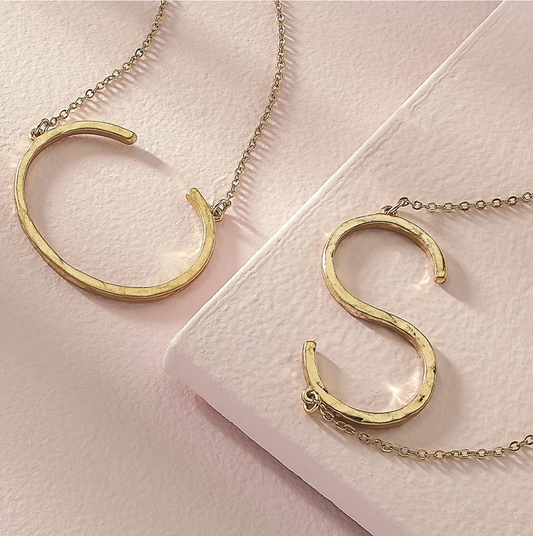 Candace Gold Statement Initial Necklace