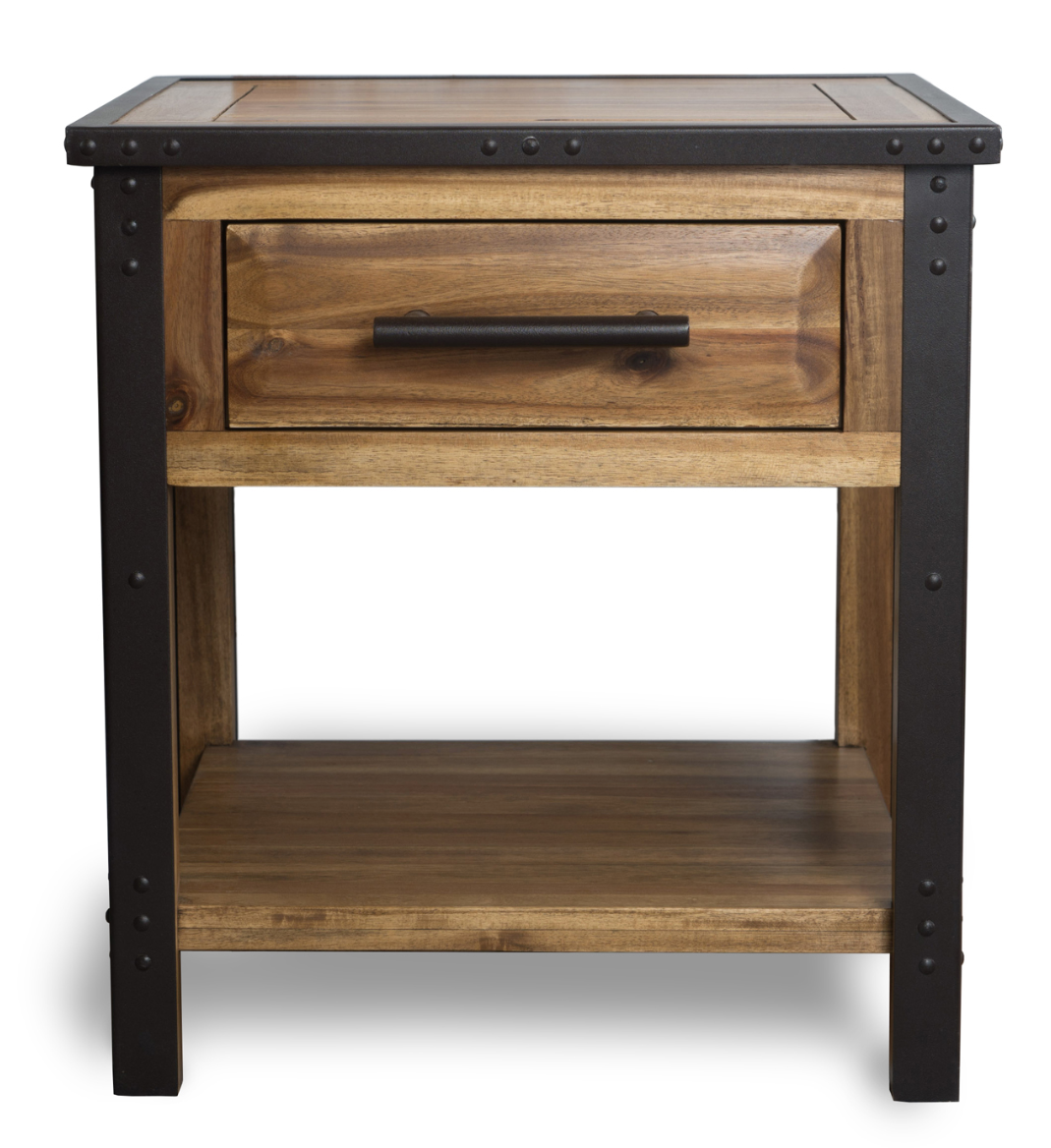 Edwards Wood & Metal End Table