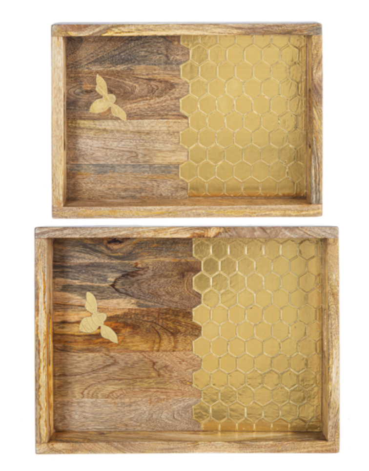 Gold Honey Comb Inlay Tray