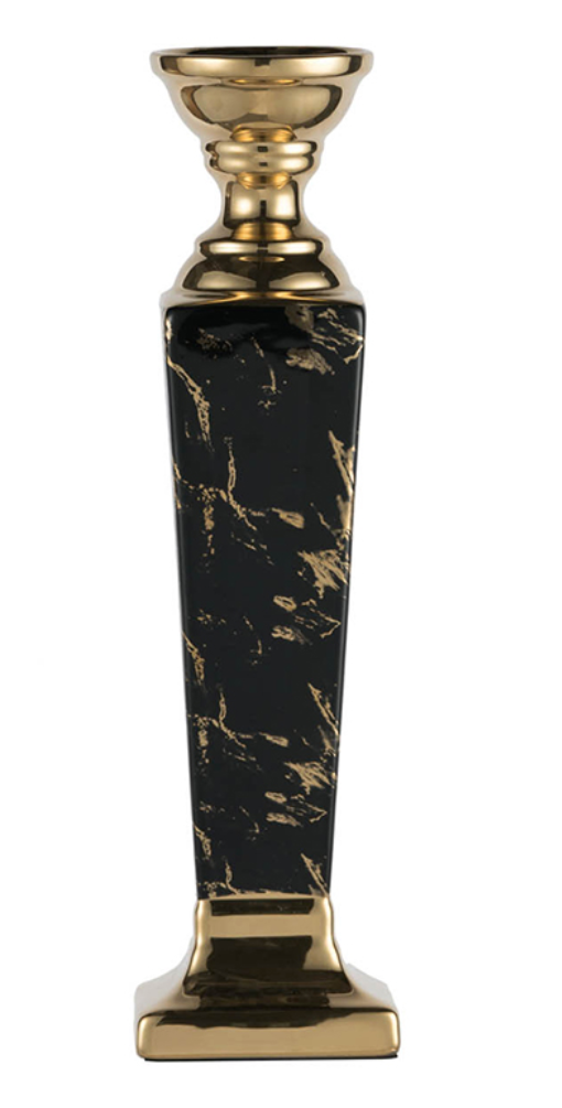 Candle Holder Chic Black & Gold