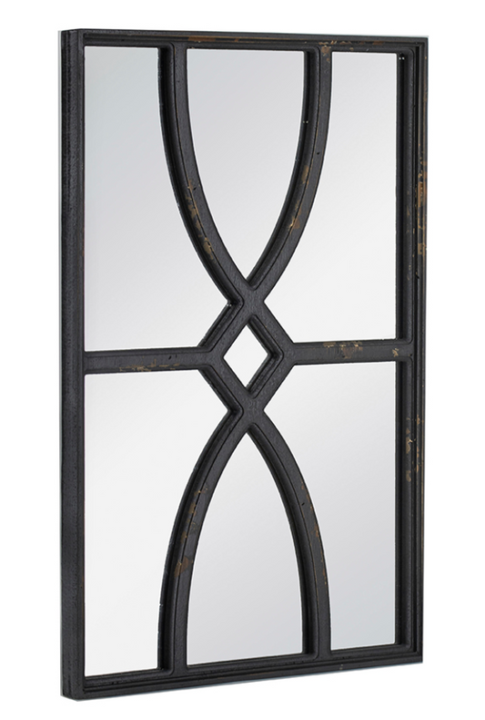 Mirror Black Carved Wood