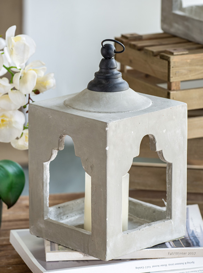 Square Cement Lantern