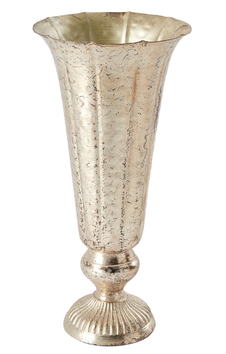 Champagne Flare Rim Metal Vase