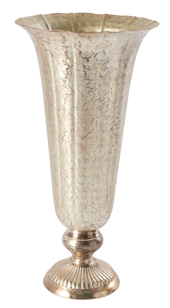 Champagne Flare Rim Metal Vase