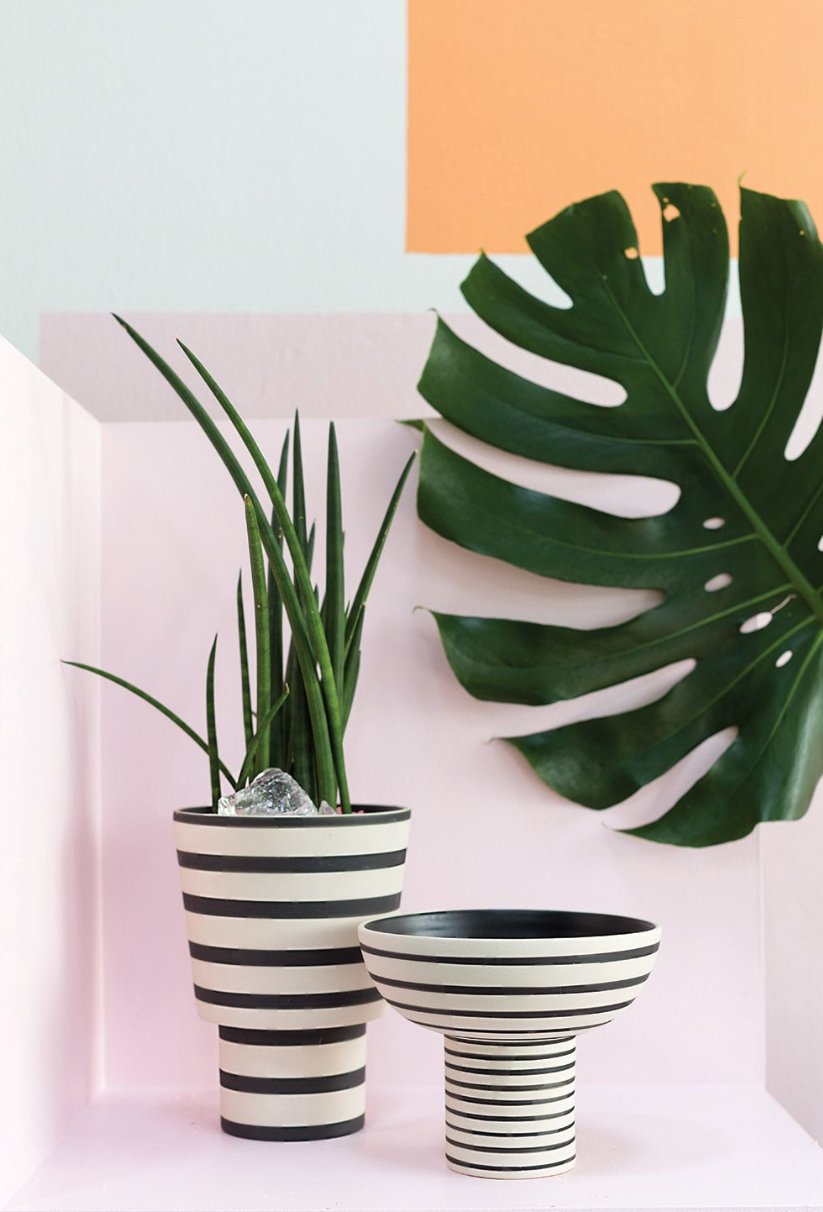 Black & White Stripe Ceramics