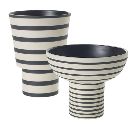 Black & White Stripe Ceramics