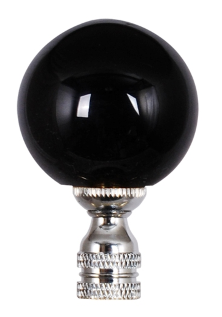 Black Crystal Lamp Finial