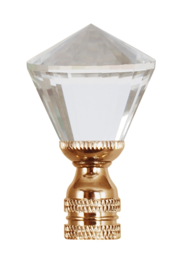Finial Lamp Pointed Crystal Gold