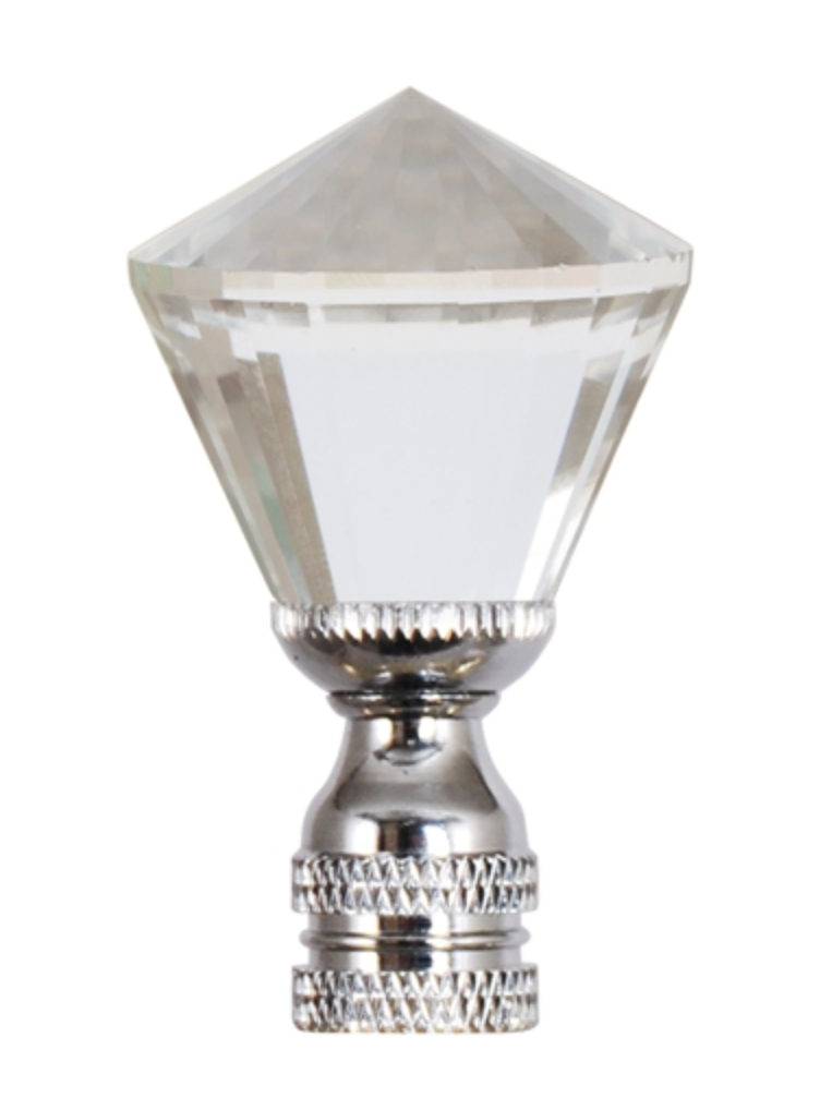 Finial Lamp Pointed Crystal Silver
