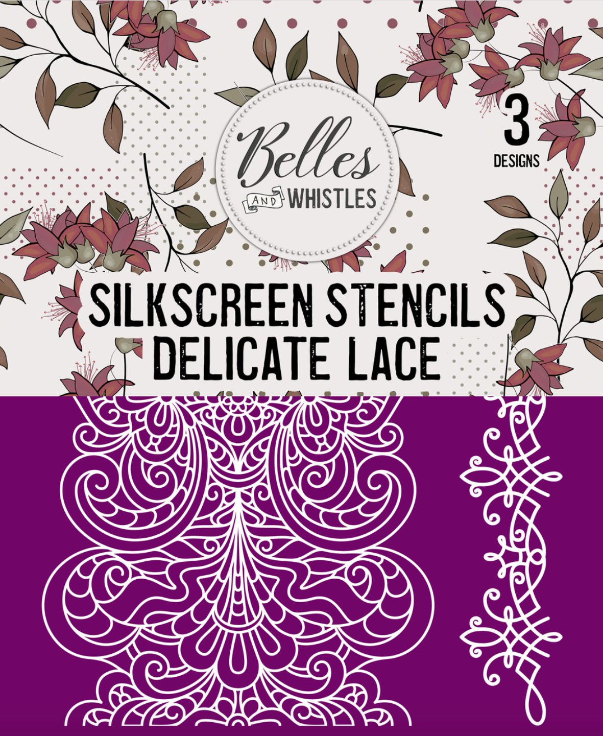 Silkscreen Stencil, Delicate Lace