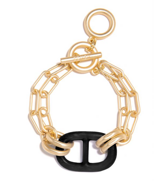 Bracelet Chain Link Mariner Resin Black