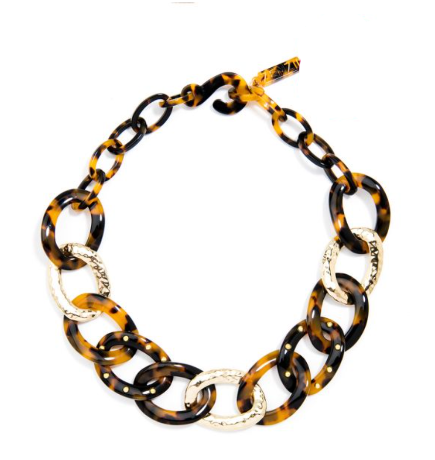 Necklace Collar Torti-Ful Link Black & Brown