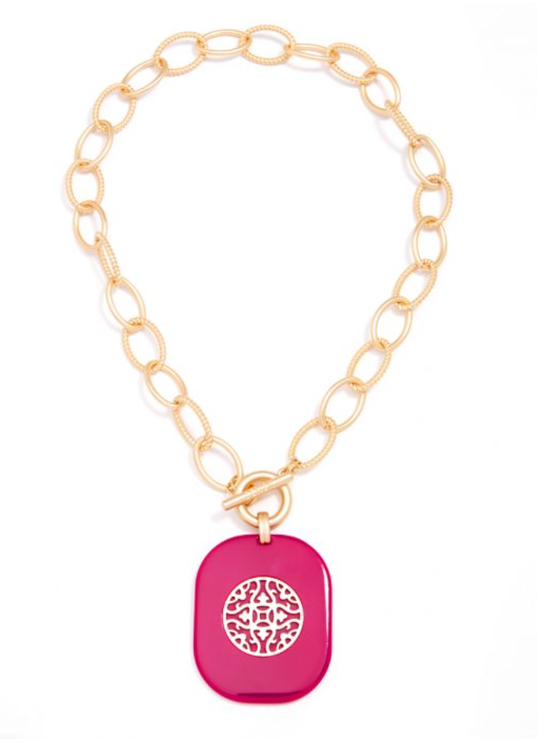 Necklace Pendant Link Heather Hot Pink