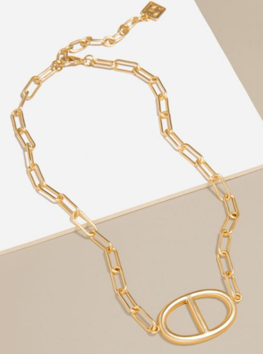 Necklace Collar Link Mariner Matte Gold