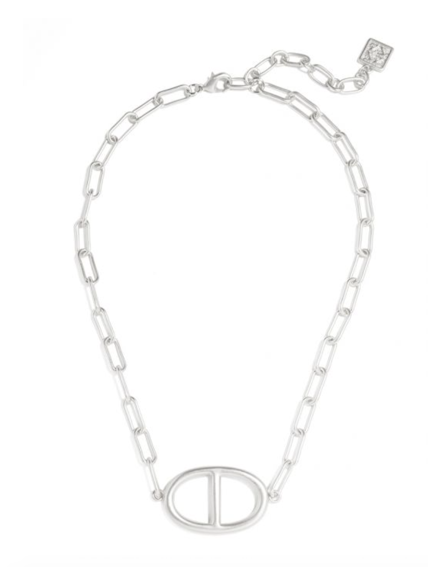 Necklace Collar Link Mariner Matte Silver