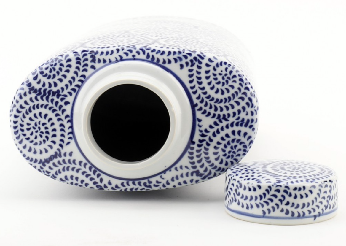 Blue & White 12" Tea Jar