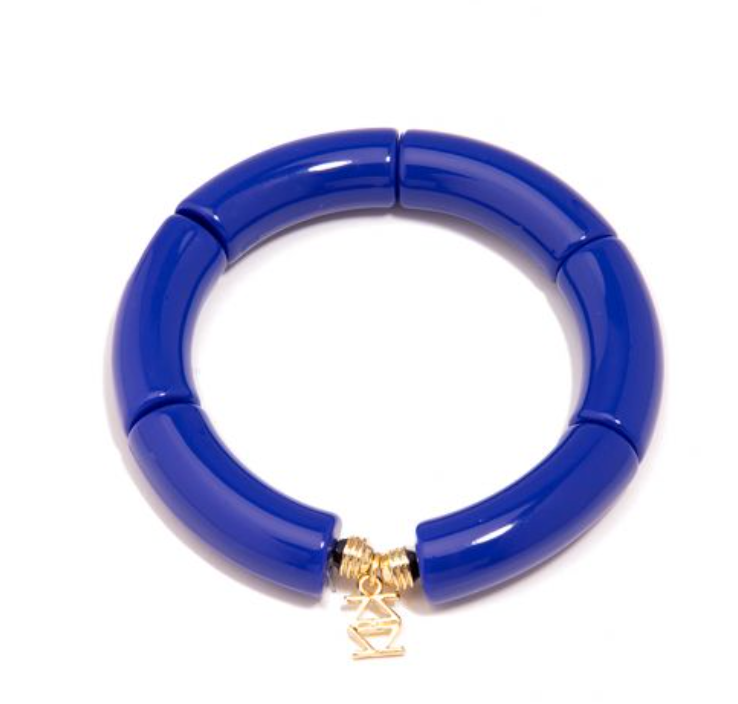 Bracelet Stretch Resin Cobalt Blue