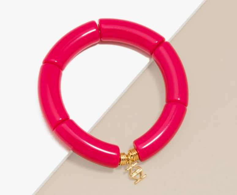 Bracelet Stretch Resin Hot Pink