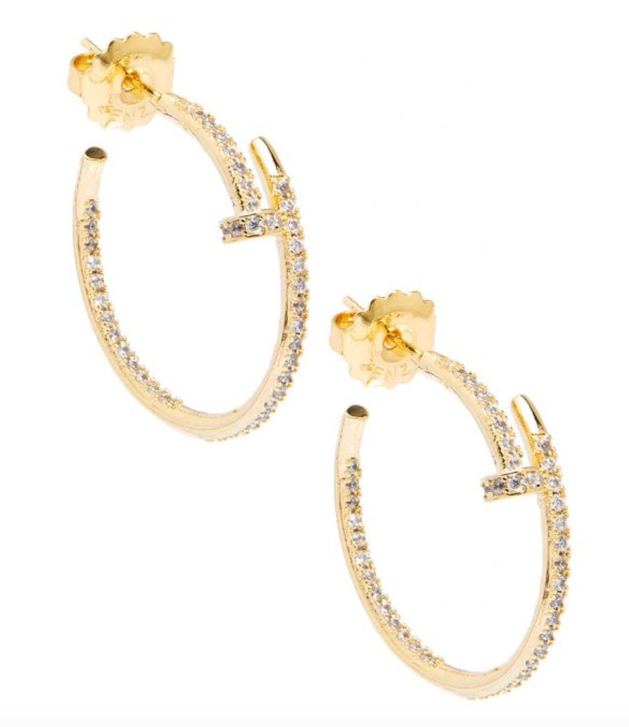 Earrings Hoop Pavé Crystal Wrap Gold