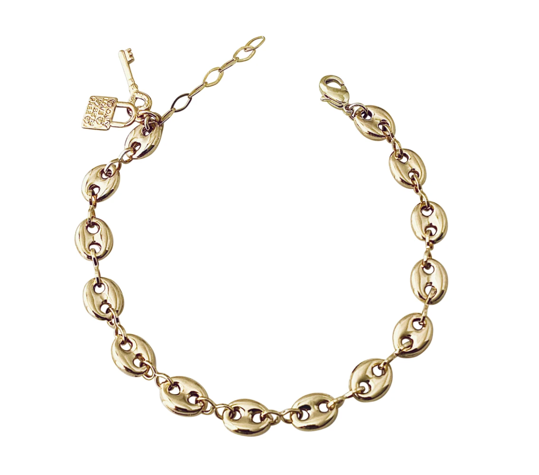 Puff Anchor Chain Bracelet