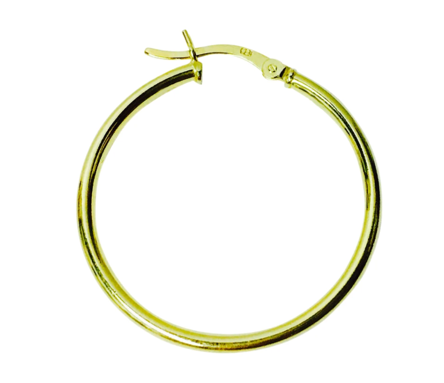 Sterling Silver Gold Plated Hoops