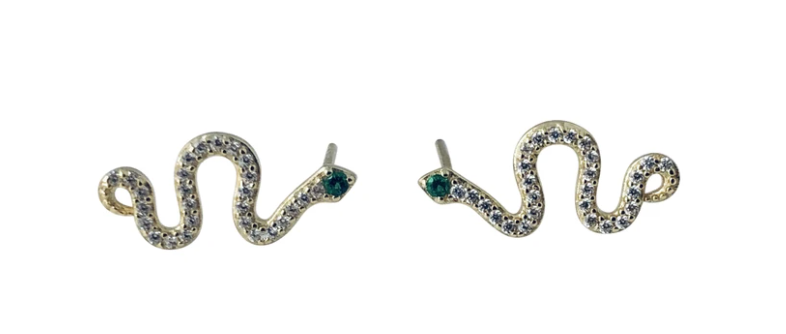 CZ Snake Earrings