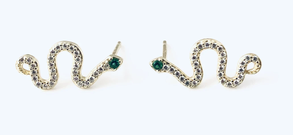 CZ Snake Earrings