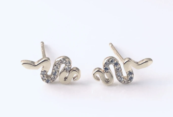 CZ Snake Earrings