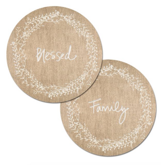 Family Blessed Easy Care Round Placemat