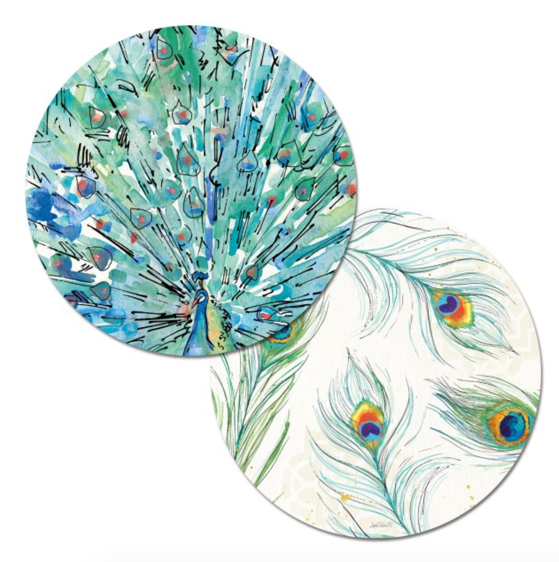 Peacock Garden Easy Care Round Placemat