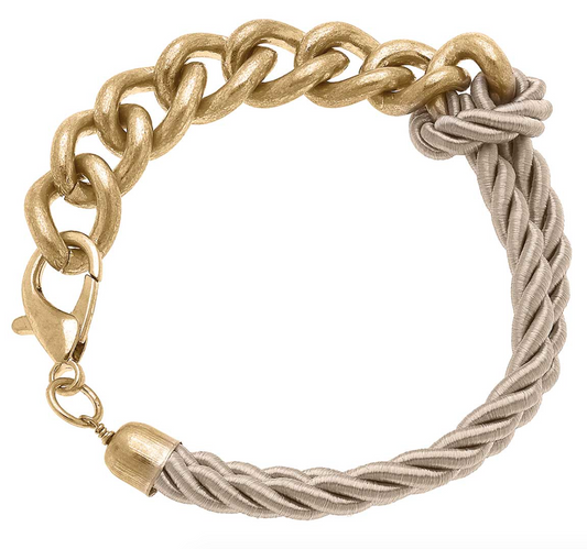 Eliza Knotted Cord & Chain Bracelet