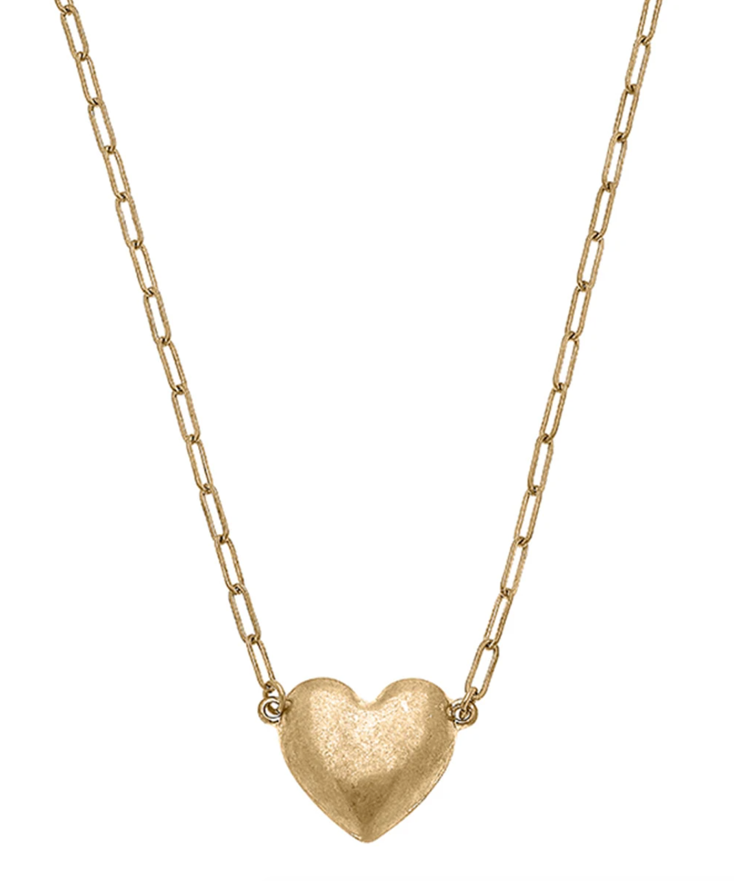 Necklace Heart & Chain Puffed Shae