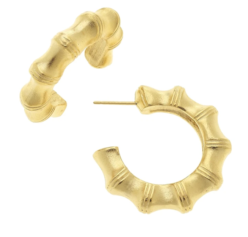 Earrings Hoop Small Bamboo Gold