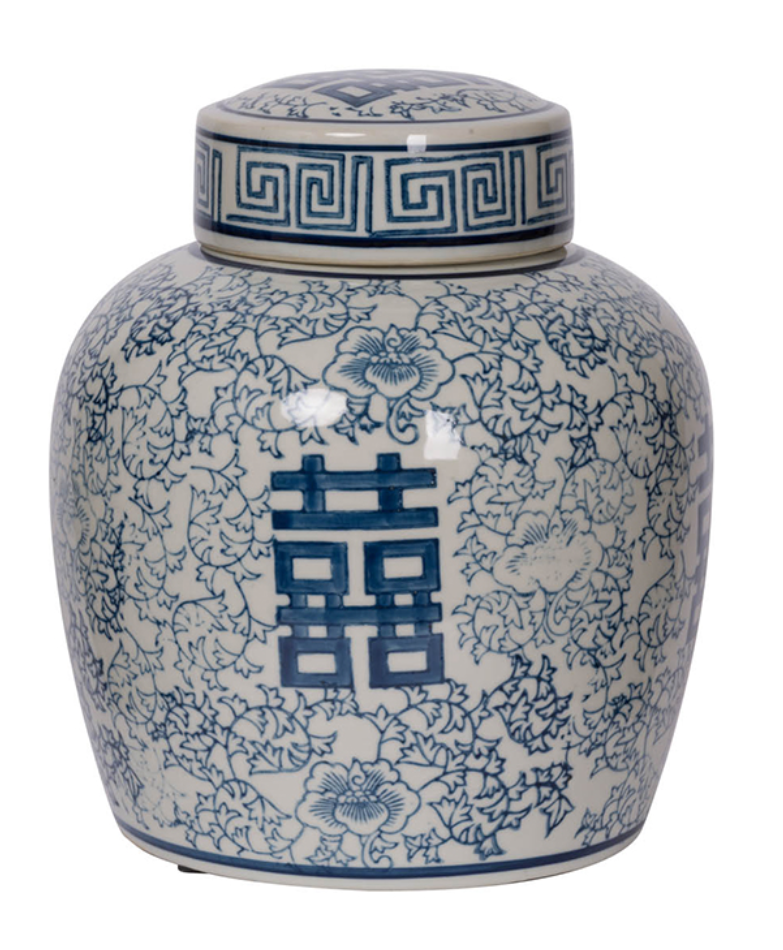 Ginger Jar Blue & White Happiness