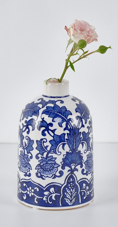 Blue & White 6" Vase