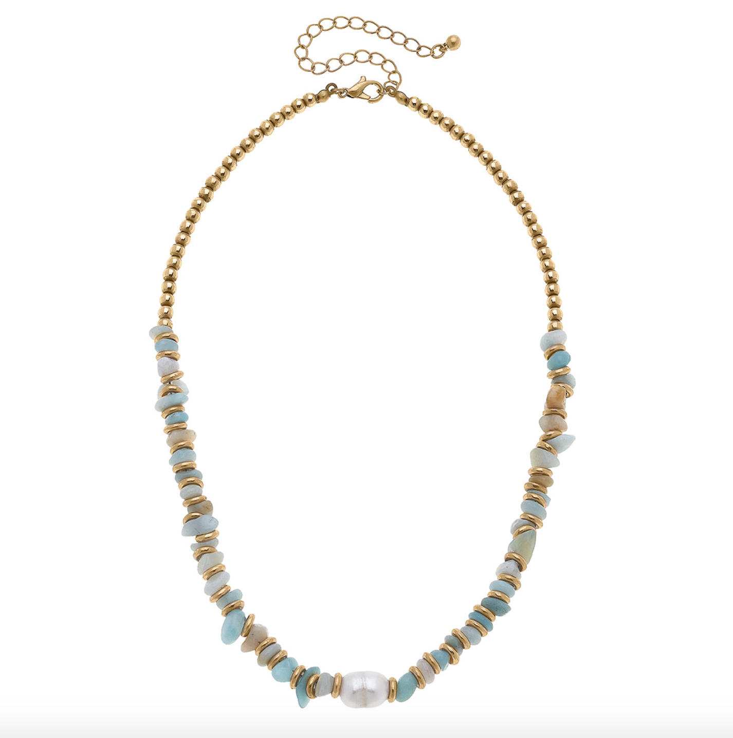 Lulu Pearl & Gemstone Chip Necklace