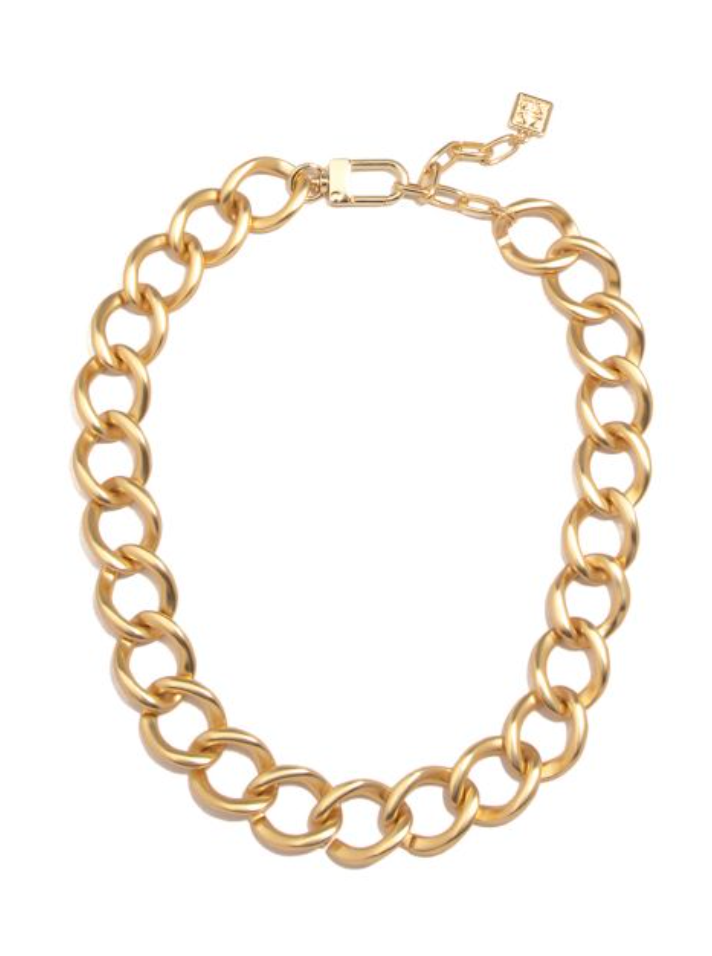 Necklace Collar Chain Curb Matte Gold