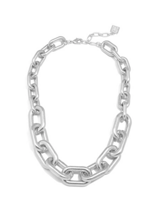 Necklace Collar Chunky Cable Link Silver