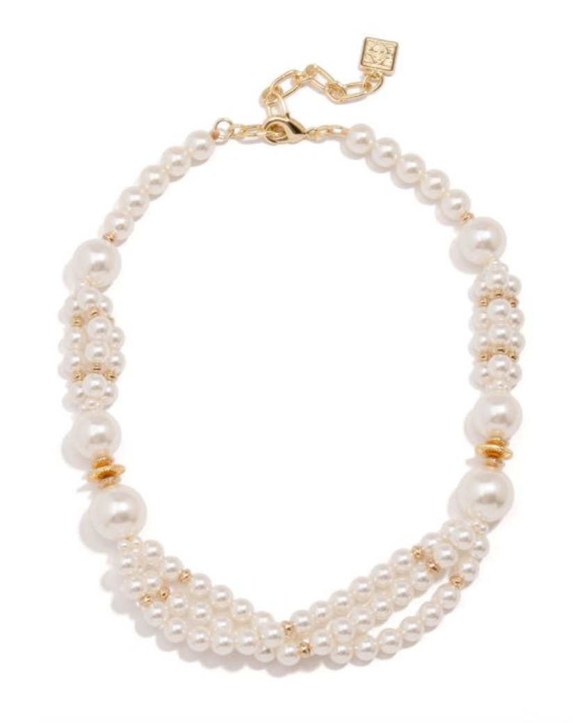 Necklace Collar Bead Pearl & Gold
