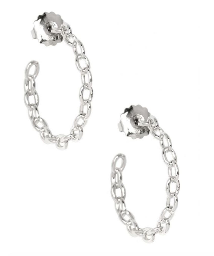 Earrings Hoop Link Open Silver