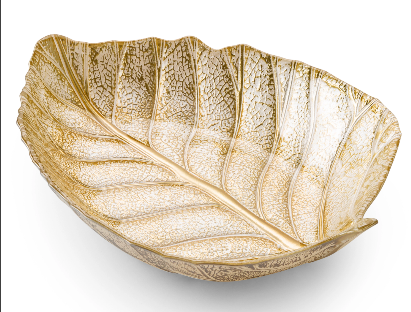 Gold Leaf Shape Glass Dish